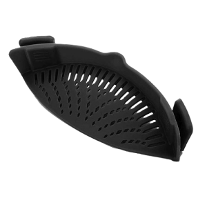 Siliconen vergiet zwart – Handsfree – Hittebestendig – 2 Clips – camping