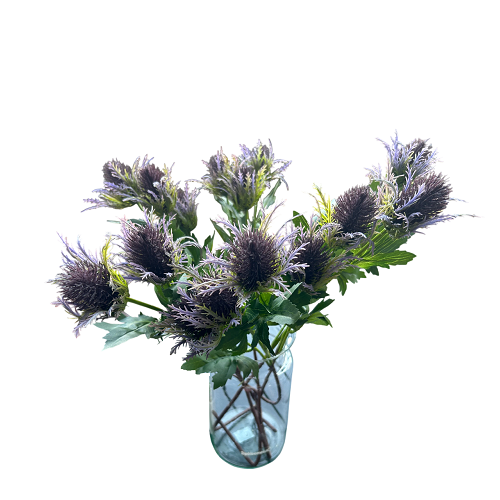 Kunstbloemen – distel – groot – blauw/violet – 1 stuk - Afbeelding 2