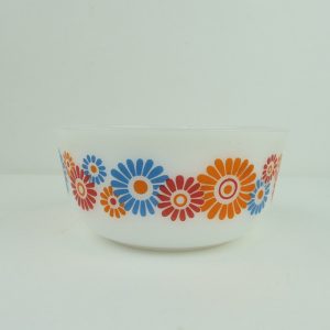 Vintage Schott en Gen Mainz, pyrex schaal bloemen