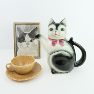 Vintage theepot Kat porselein jaren 50 Cortendorf