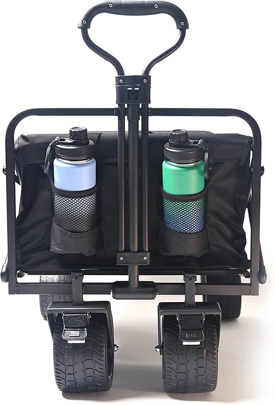 FlinQ Bolderkar – Opvouwbaar – Draaibare wielen – 130KG Draagkracht – Zwart - Afbeelding 6