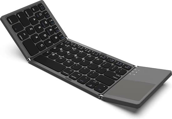 Igoods Toetsenbord Draadloos – Wireless Keyboard – Opvouwbaar Mini Bluetooth Toetsenbord met Touchpad – QWERTY Toetsenbord – BT 3.0 – Universeel -… - Afbeelding 2
