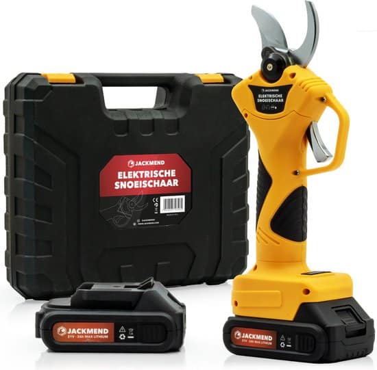 JACKMEND Elektrische Snoeischaar Incl. Opbergkoffer en 2 Accu’s – 35mm Snijdiameter – Professioneel Heggenschaar op Batterij – Draadloos Elektrisch… - Afbeelding 2
