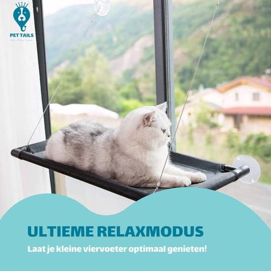 Kattenmand voor aan het Raam – Kattenbed – Hangmat Kat – Kattenhangmat – Zwart – incl. GRATIS E-Book & Kattenspeeltje! - Afbeelding 7