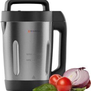 KitchenBrothers Soepmaker – 1.6L – 5 Programma’s – Timer Display – Blender – RVS/Zwart