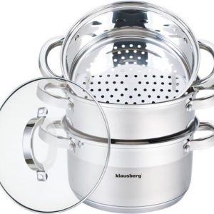 Klausberg 7145 – stoompan – 4 delig – 24cm – rvs – alle warmtebronnen