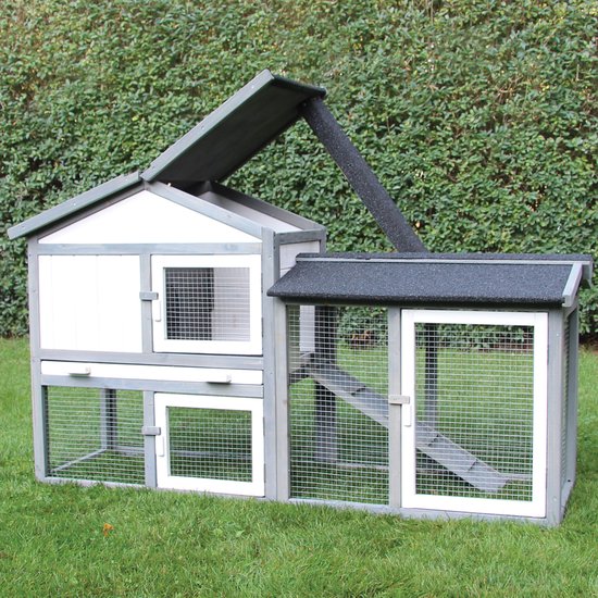 Konijnenhok voor Buiten – Kippenhok – Knaagdieren Kooi – Cavia Kooi – Dierenverblijf – 145 cm - Afbeelding 6