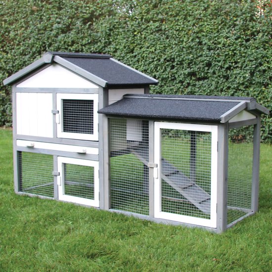 Konijnenhok voor Buiten – Kippenhok – Knaagdieren Kooi – Cavia Kooi – Dierenverblijf – 145 cm - Afbeelding 7