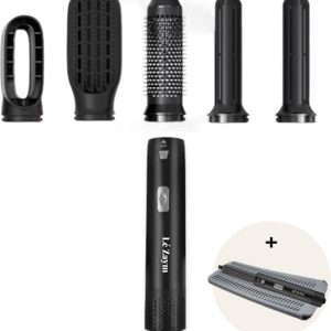 Lé Zaym Airstyler – Krultang 5 in 1 – Föhn – Multistyler – Hairwrap – Föhnborstel – 2023 Model – Zwart/Grijs