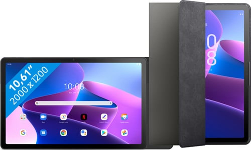 Lenovo Tab M10 Plus (3e generatie) 2023 10.6 inch 128GB Wifi Grijs + Book Case Grijs