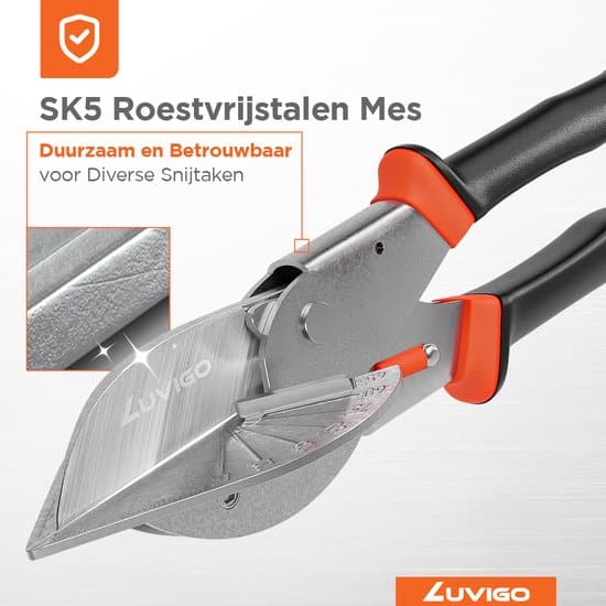 Luvigo® Professionele Plintenschaar / Verstekschaar 45°-135° RVS – Inclusief Extra Mesje – 2023 Model – Plintenknipper – Plintentang -… - Afbeelding 4