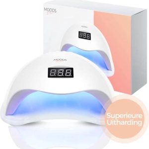 Moods Gellac – Professionele Nagellamp- UV Lamp Gelnagels – Nageldroger – Bedienbaar met Knoppen – Krachtige LED Lamp – Wit