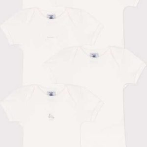 Petit Bateau Set van 5 katoenen body’s met konijnen en korte mouwen Unisex Rompertje – Maat 92/98