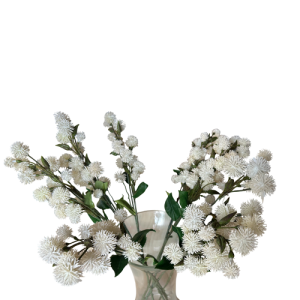 Kunstbloemen – pompomtak – crème – 1 stuk – 50 cm